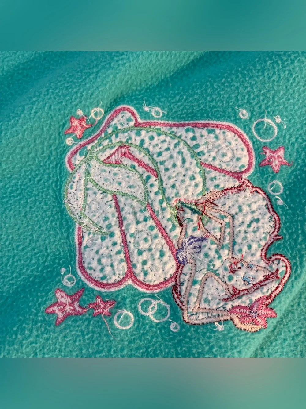 The Little Mermaid Fleece Blanket Embroidered Appliqué Mint Green Disney Store